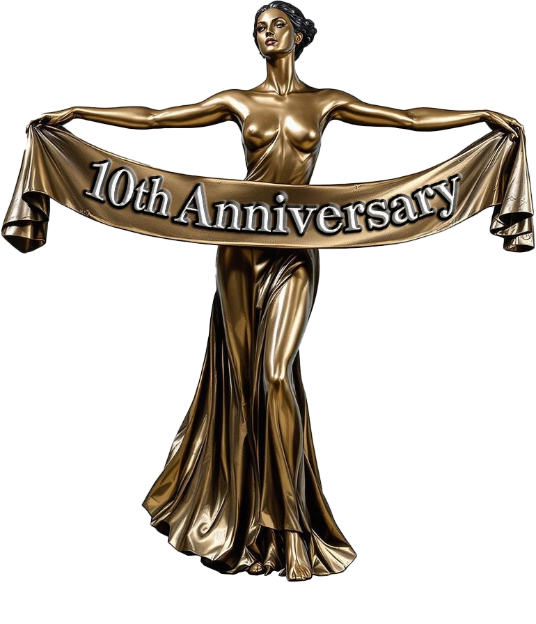 10th Anniversary Deco Lady Banner NO BASE